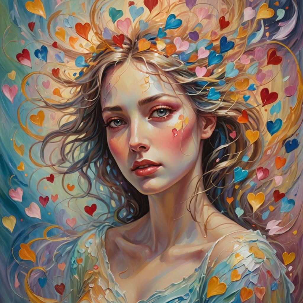 Surreal Glowing Being in Impressionist Oil Painting Style