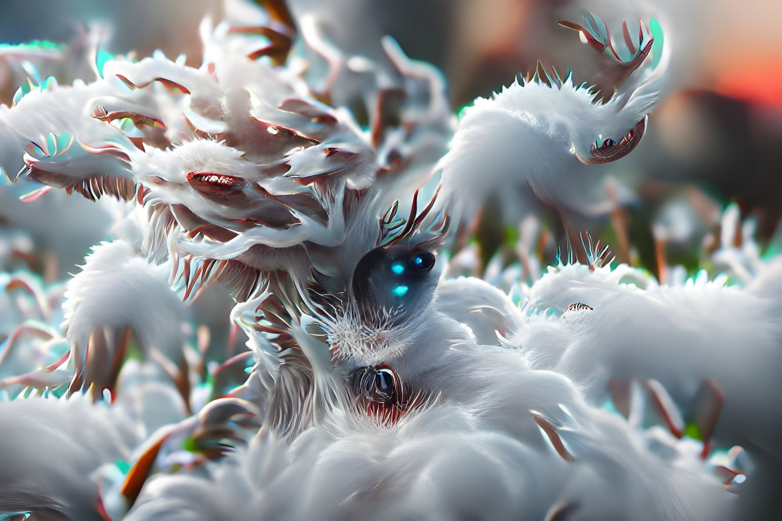 Fluffy Eldritch Hoarfrost Mycelium Monster