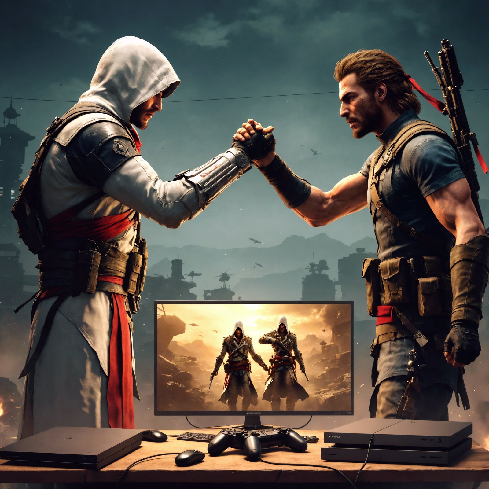Assassin's Creed and Metal Gear Solid are greeting each othe...