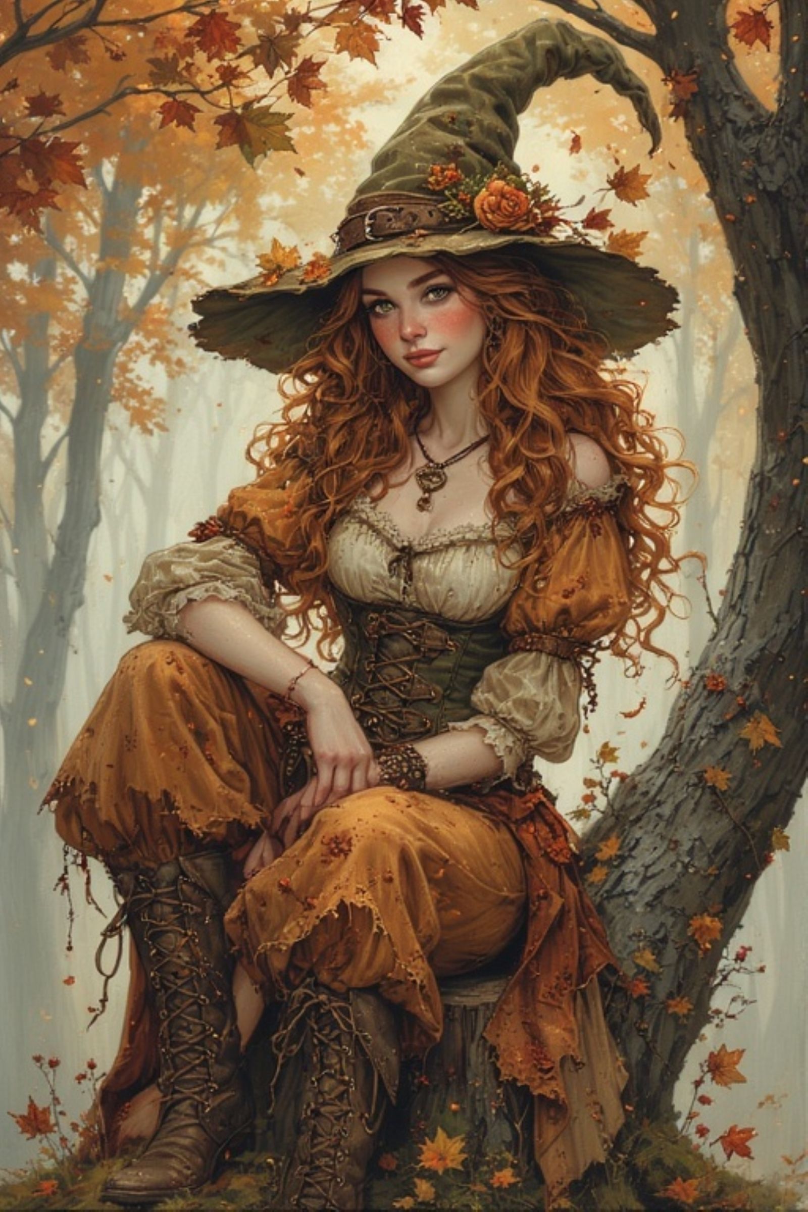 An enchanting autumn witch