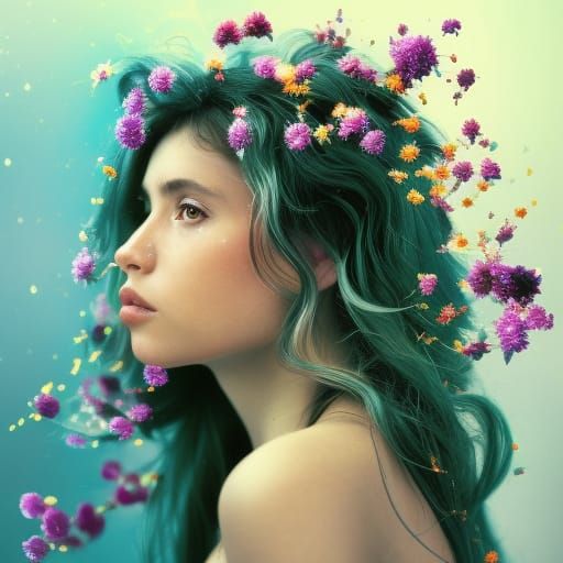 galaxy goddess fairy flowers