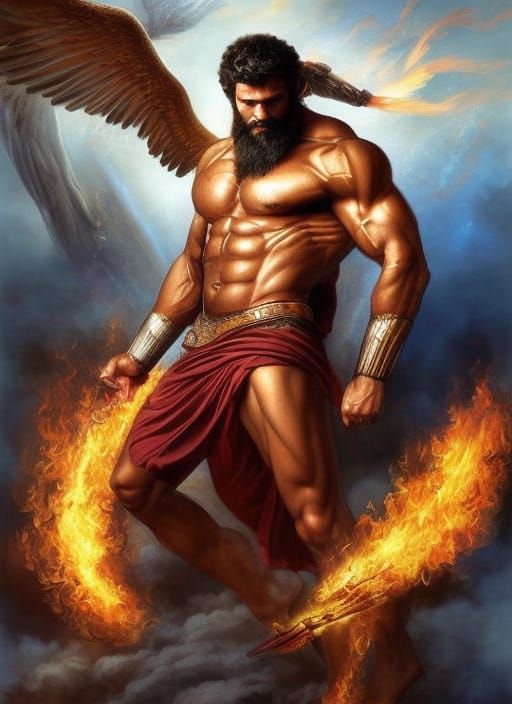 Hephaestus (Vulcan): god of fire, in the Ancient Greek mythology - AI ...