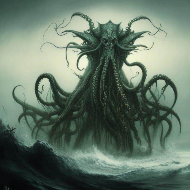 "Ph'nglui mglw'nafh Cthulhu R'lyeh wgah'nagl fhtagn"  by @Noquelle