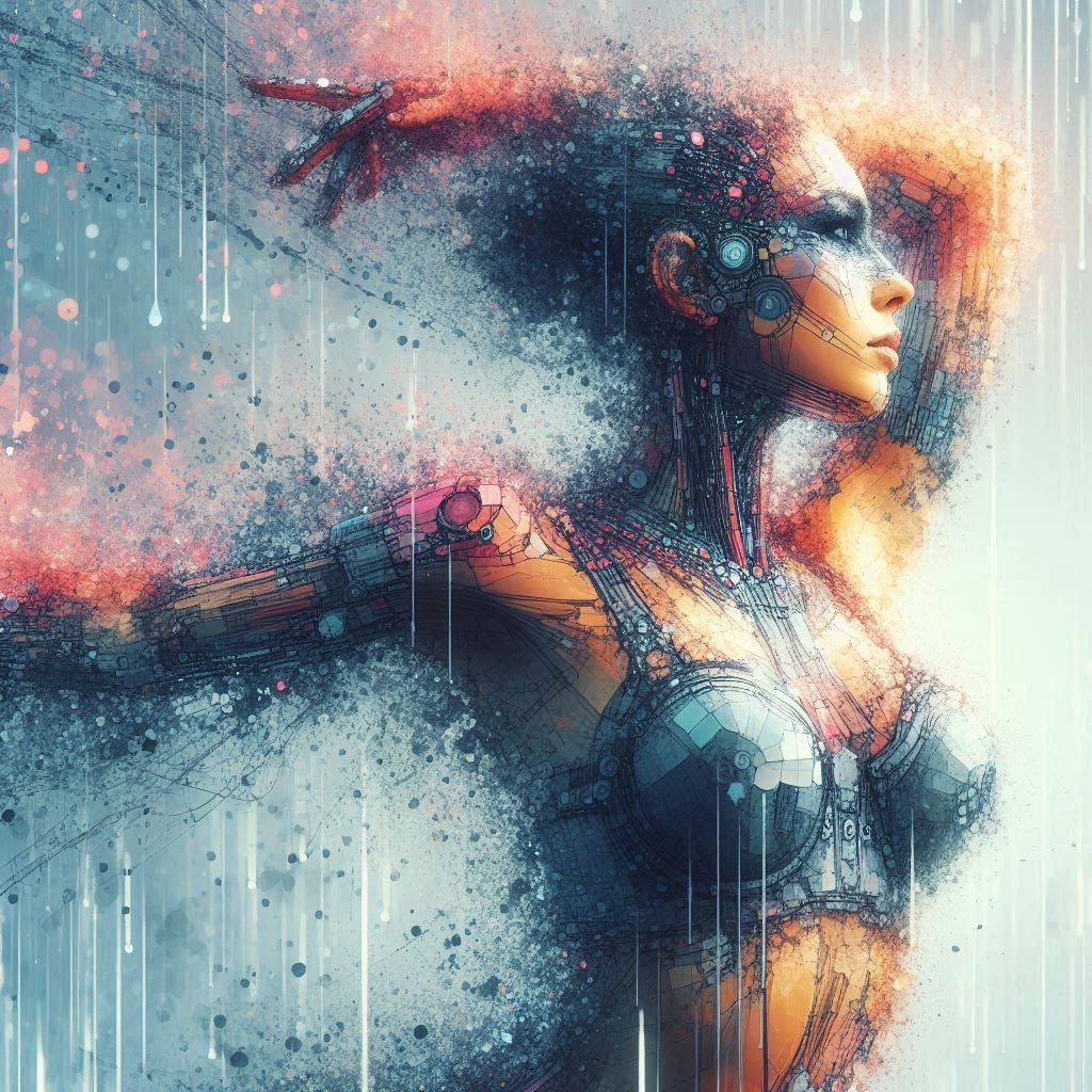 double exposure beautiful fantasy DALL-E 3 portrait landscape..