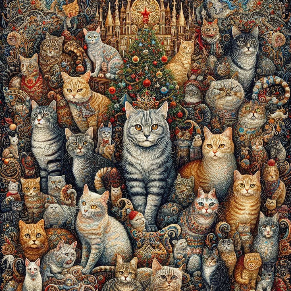 Many cats around catmastree