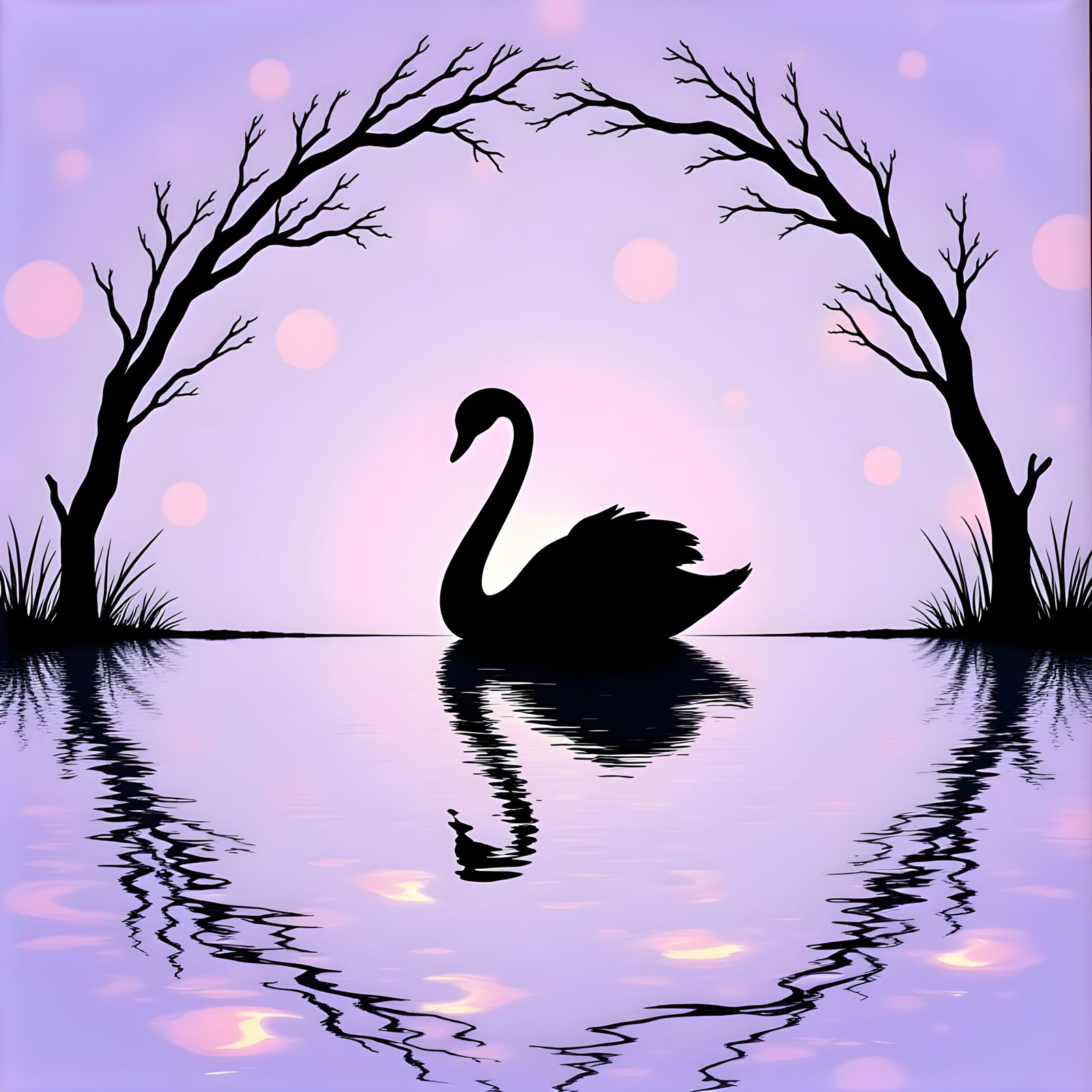 A Swan Silhouetted Against a Serene Sunrise