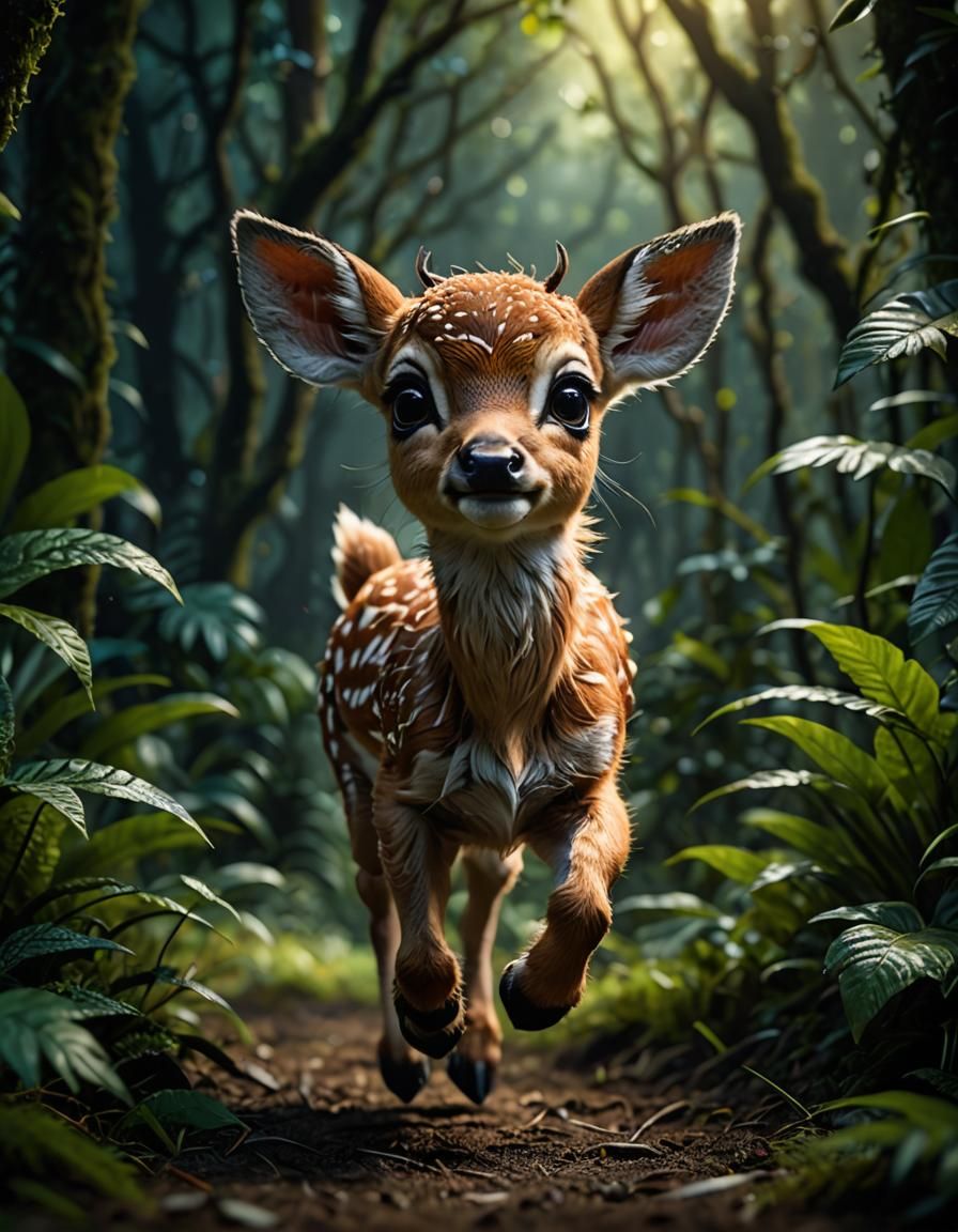 Jumpy fawn  by @PogAI