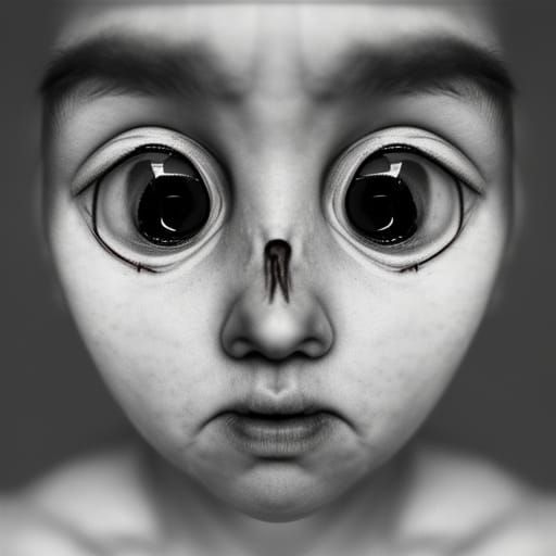 two identical hyper-realistic, anatomically correct, tear filled human eyeballs with pupils irises detail