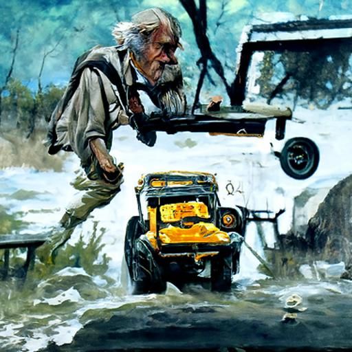 Never Underestimate An Old Man With A Jeep