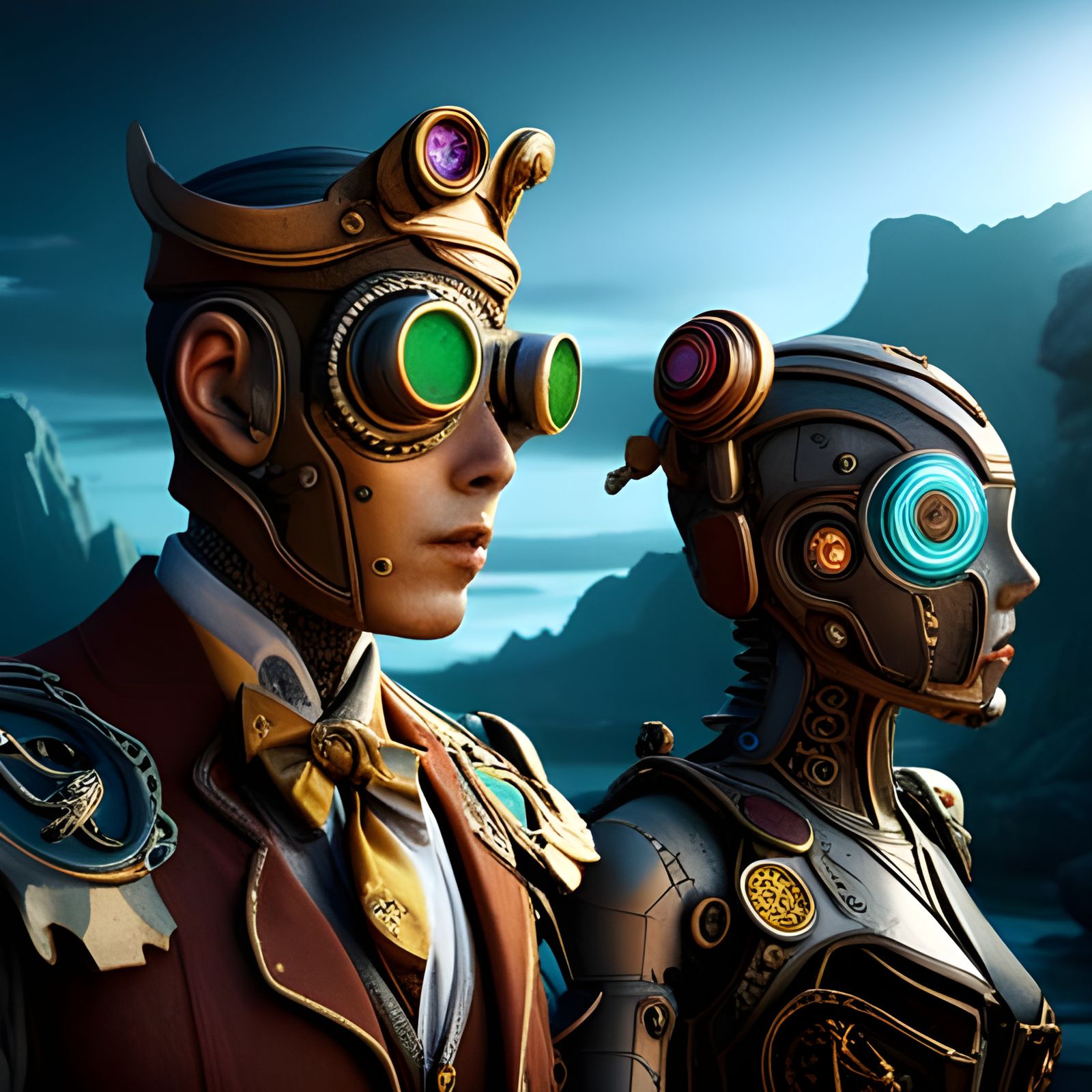 Steampunk Chat Bots Uploaded on the Cloud - AI Generated Artwork ...