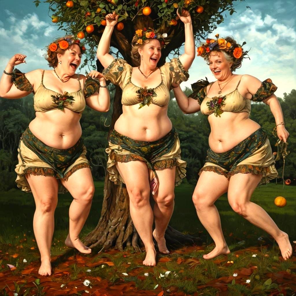 Happy Women Portrait with Surreal Background