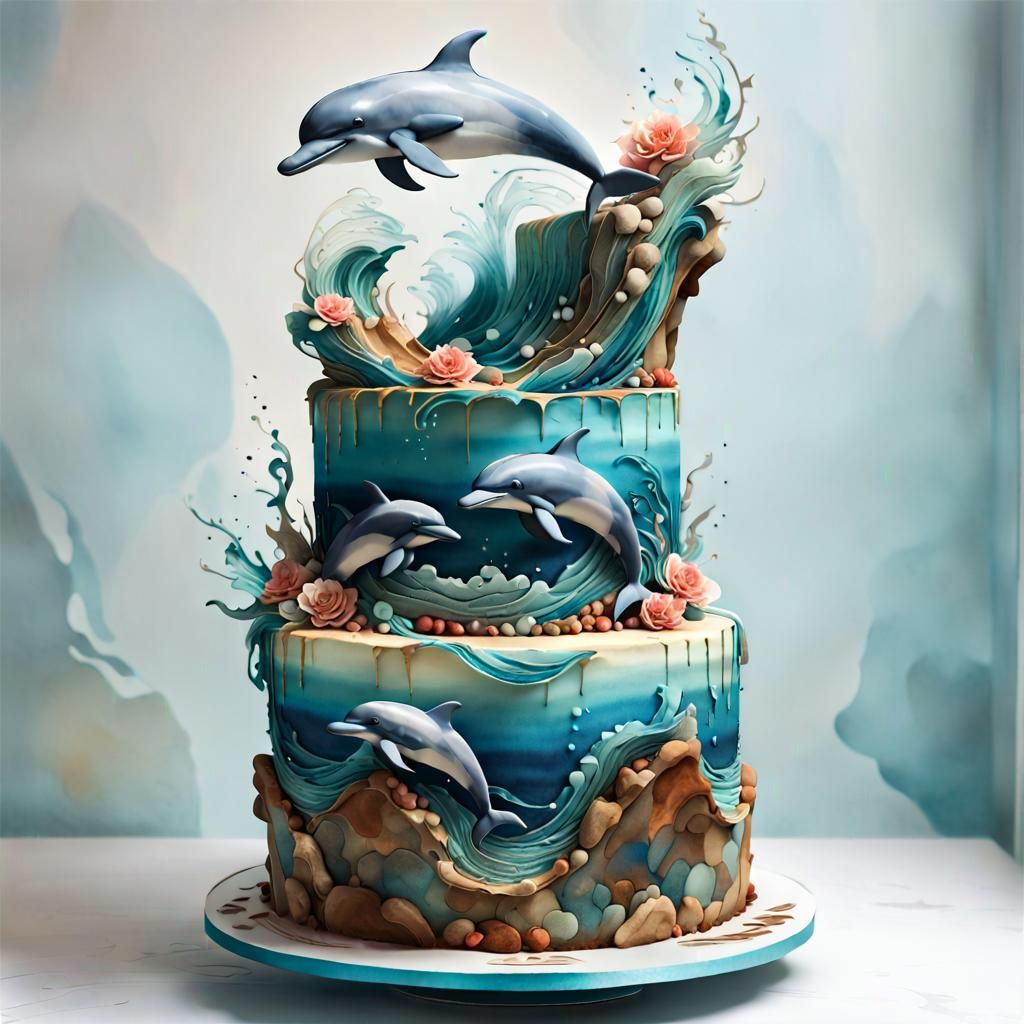 Here's the dolphin on the cake!  by @Bregalad