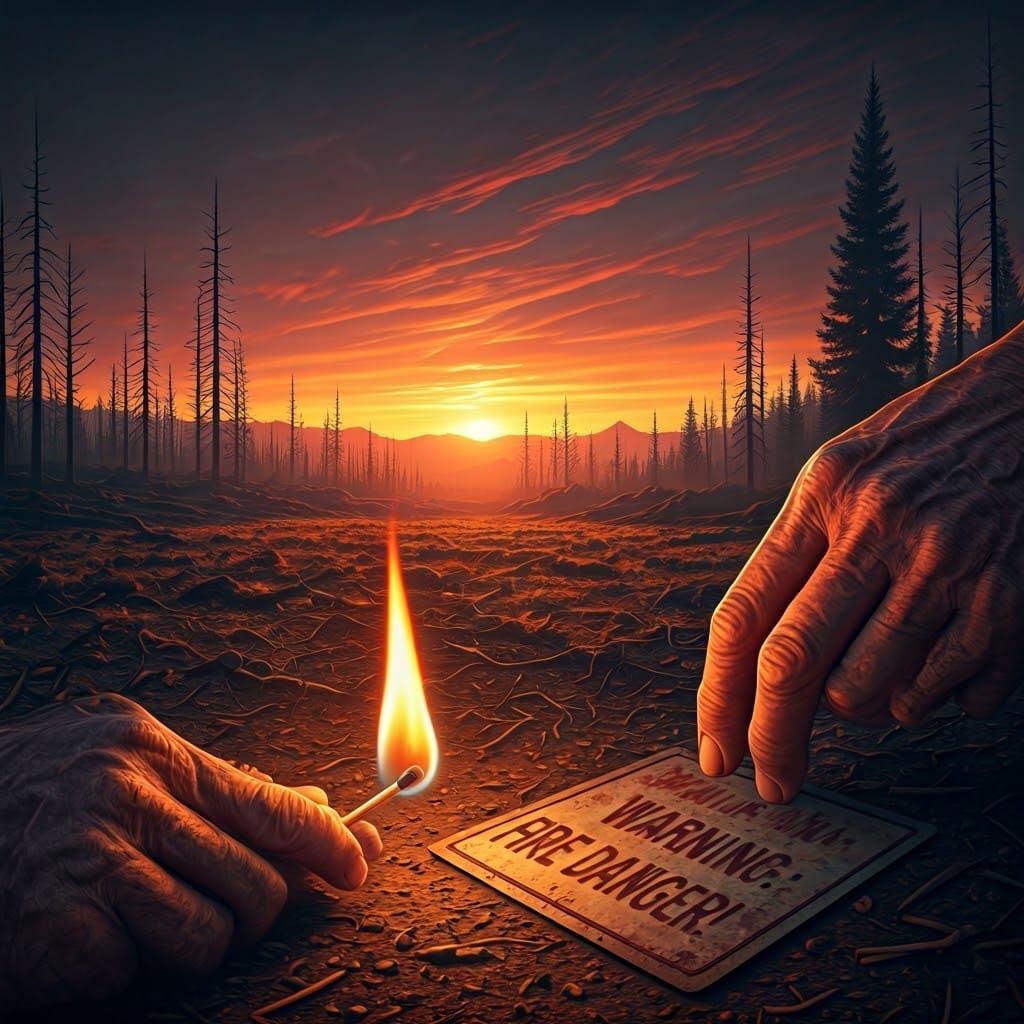 Fragile Match, Flickering Fate in a Scorched Landscape