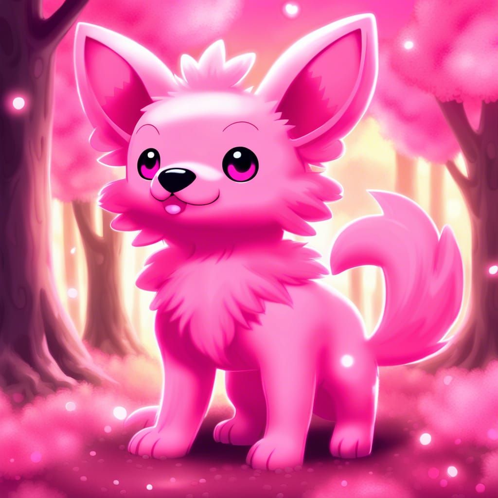 Pink Dog Pokemon 1
