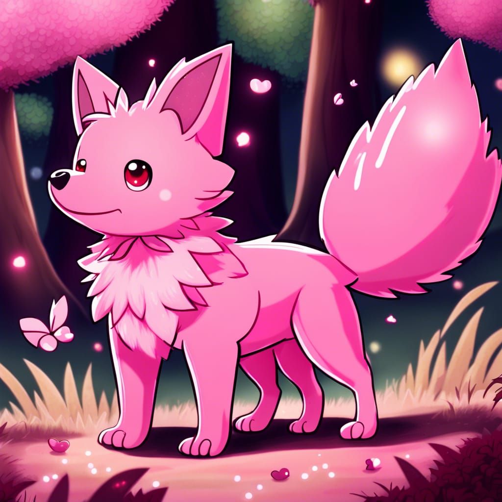 Pink Dog Pokemon 2