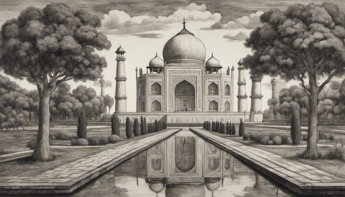 How To Draw Taj Mahal (ताजमहल कैसे बनाये) Full Detailed Step By Step  Tutorial For Everyone - YouTube
