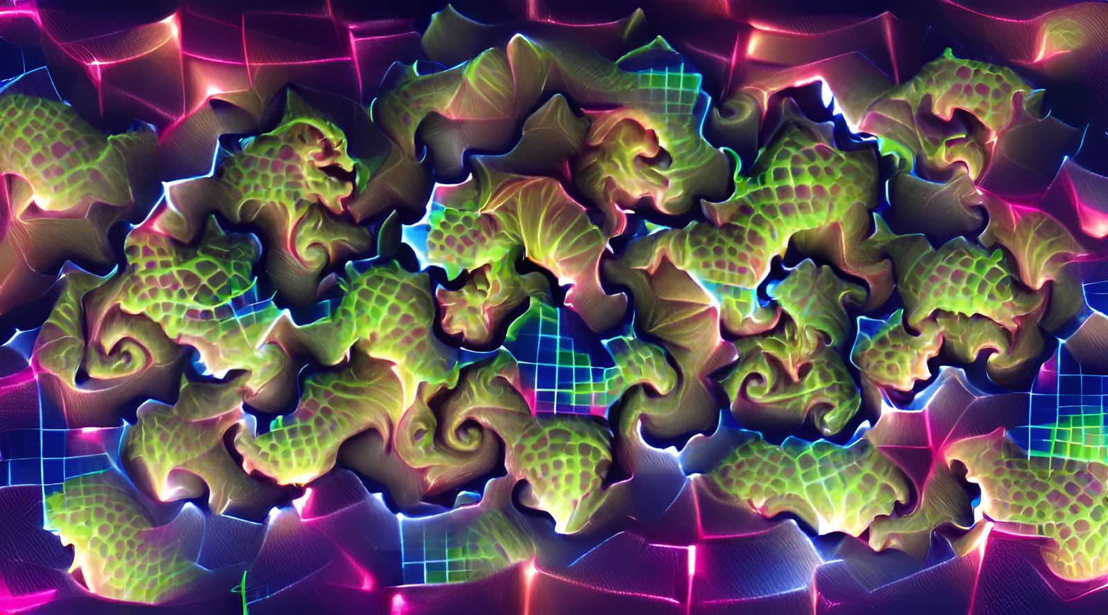 Neon Fractal tessellation