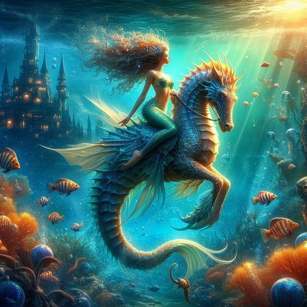 Mermaid riding Seahorse