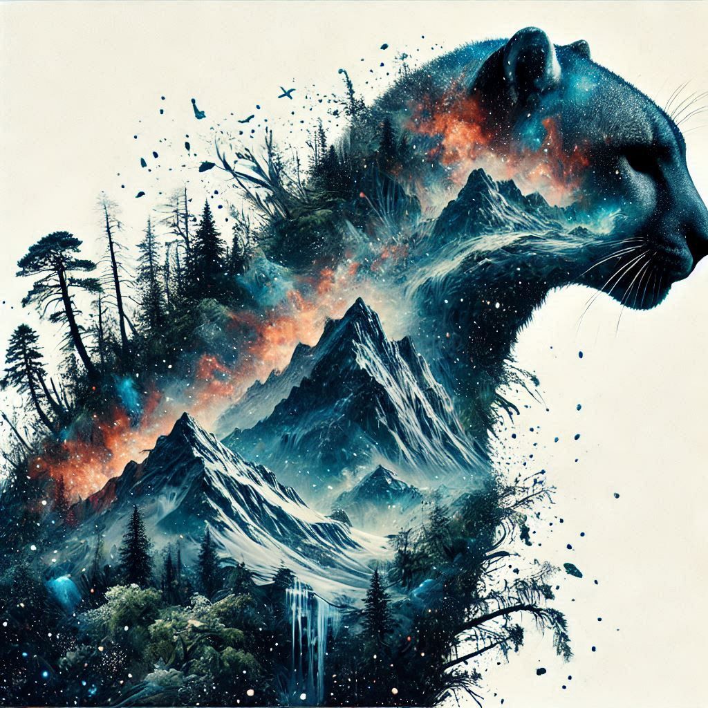 double exposure beautiful fantasy portrait landscape..