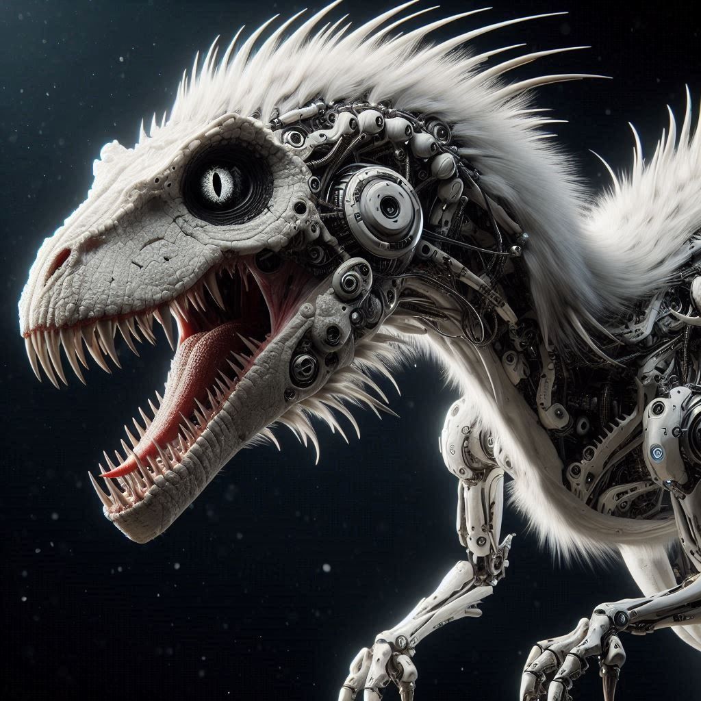 Mechanical white spike raptor