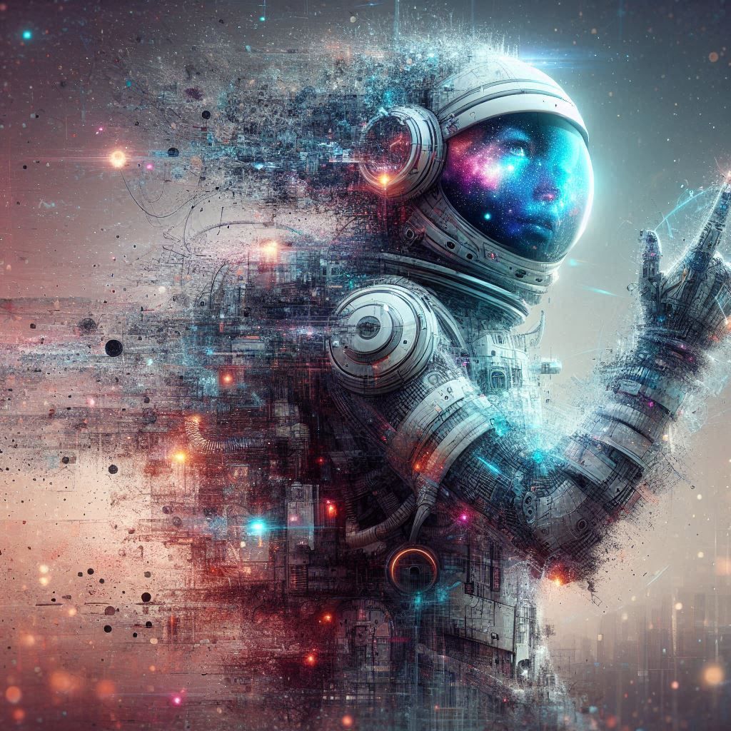 double exposure beautiful fantasy DALL-E 3 portrait landscape..