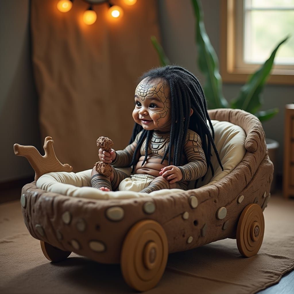 Adorable Baby Yautja Predator in Alien Nursery