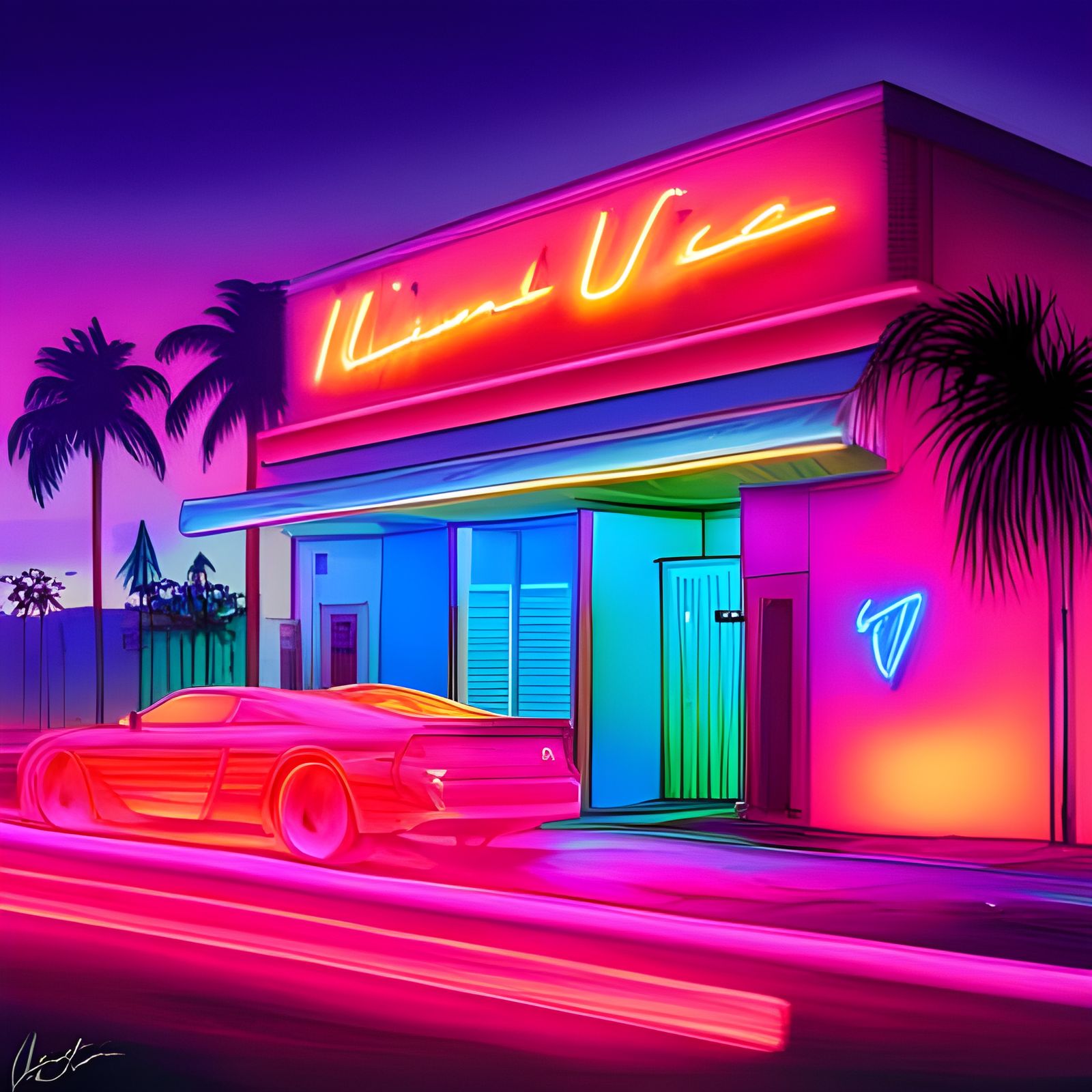 Miami Vice inspired - AI Generated Artwork - NightCafe Creator