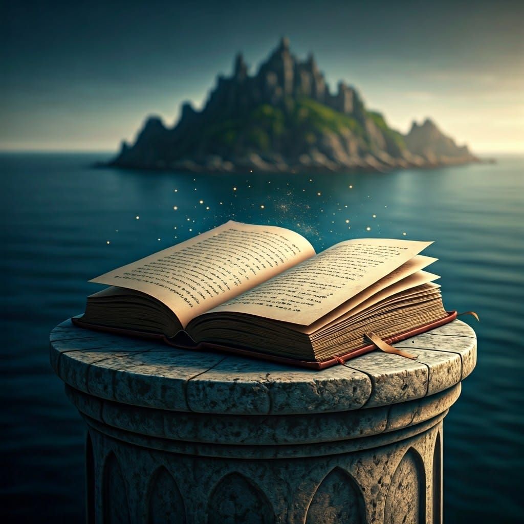 Mystical Book Tells Island Tale in Fantasy Concept Art