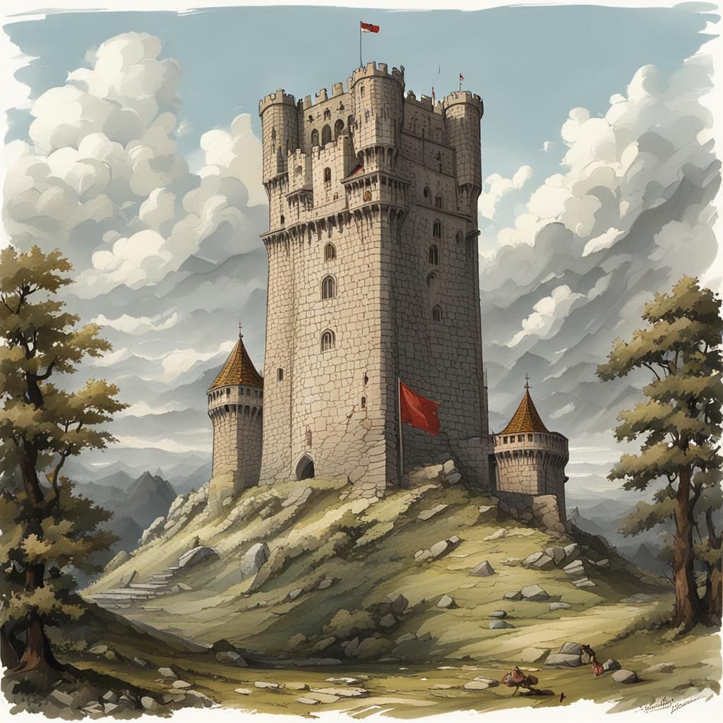 Tower of High Heraldry - AI Generated Artwork - NightCafe Creator