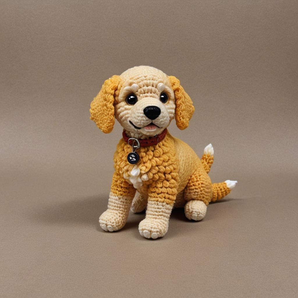 A lovable golden retriever puppy created in a Pixar-inspired...