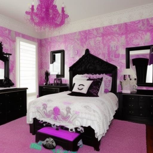 Deep purple gothic girl's bedroom - AI Generated Artwork - NightCafe ...