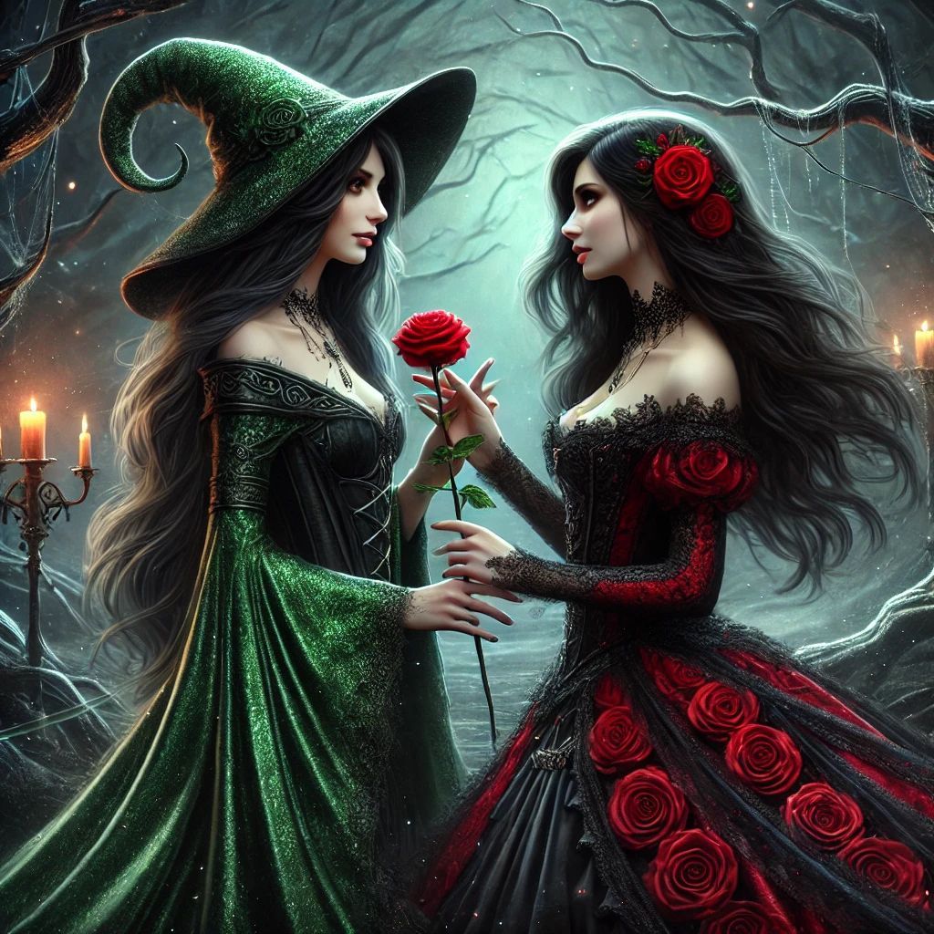Romance between a witch and a lady