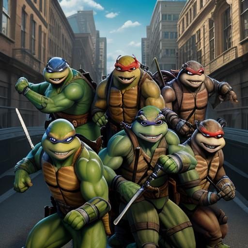 Teenage mutant ninja turtles... kind of - AI Generated Artwork ...