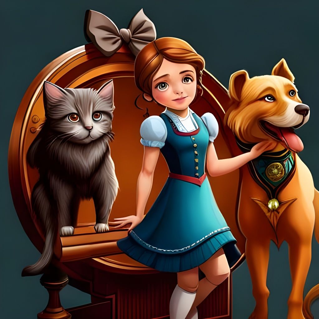 Girl with pets