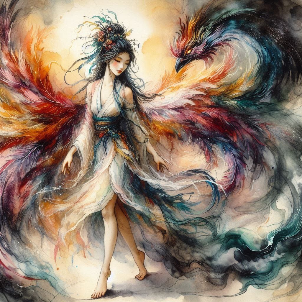 Maiden's luminous gaze