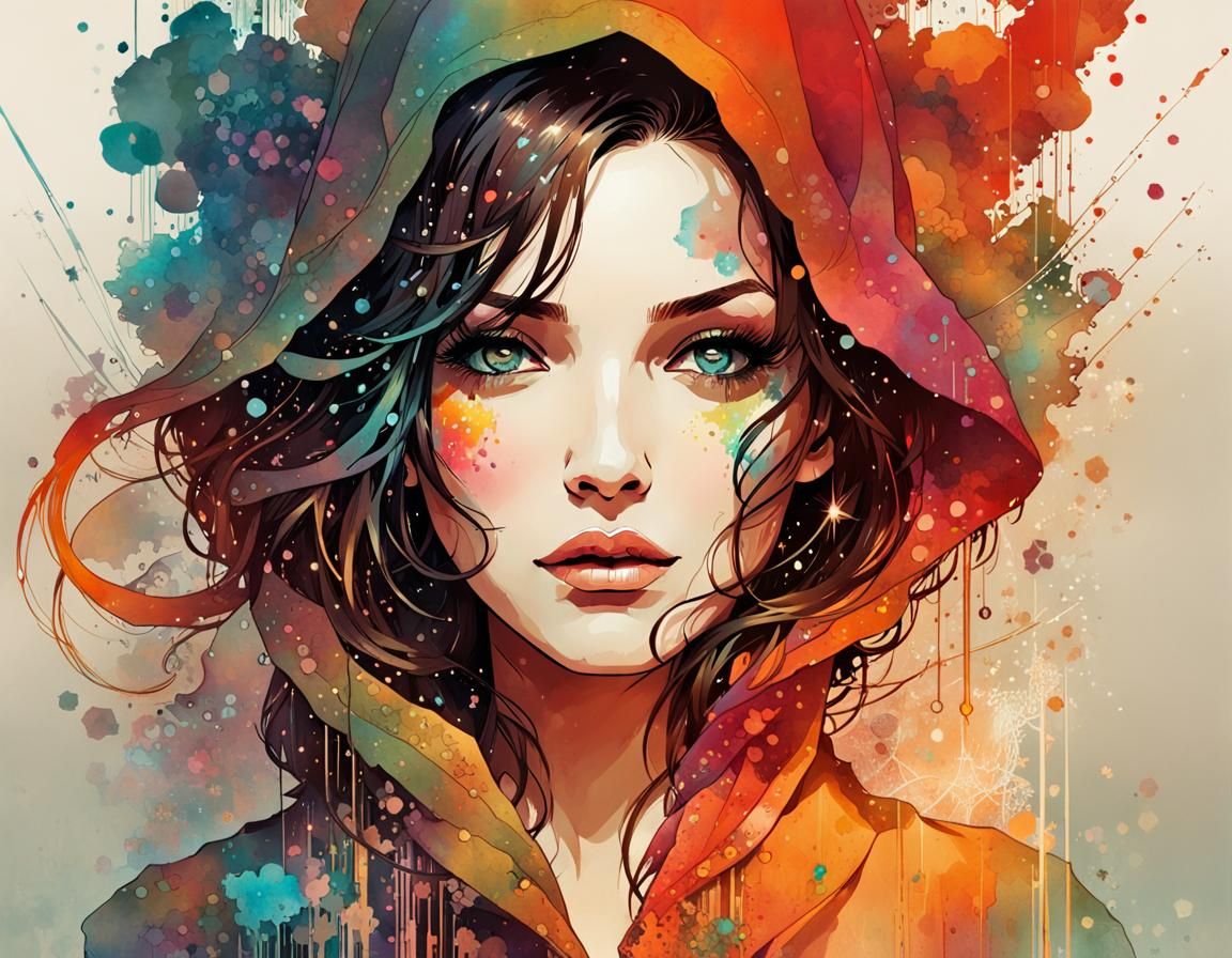 woman portrait by Brian Kesinger , comic book art, perfect, ...