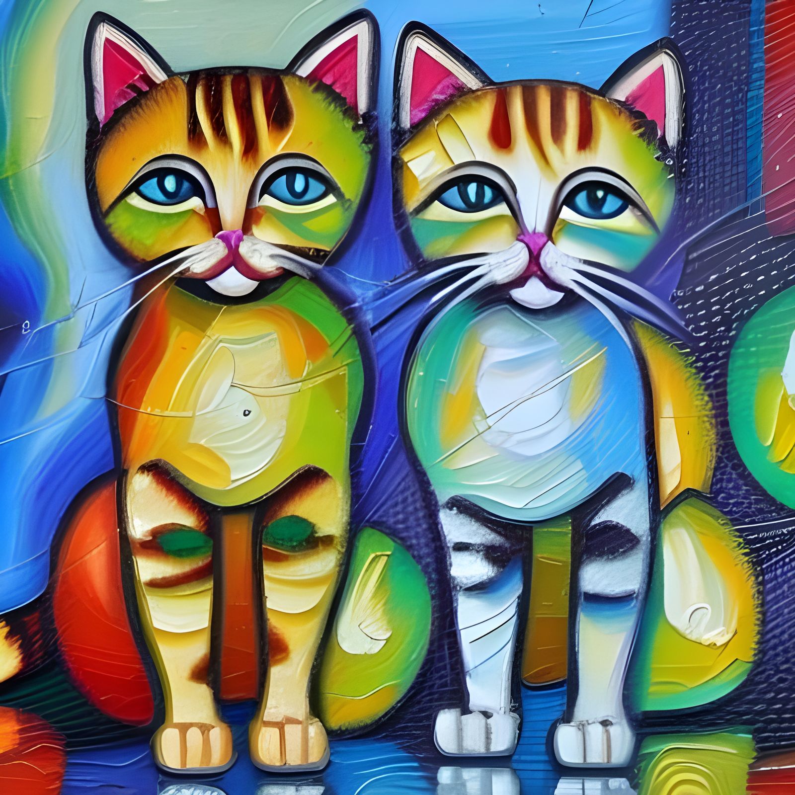 Two Cats #2 - AI Generated Artwork - NightCafe Creator