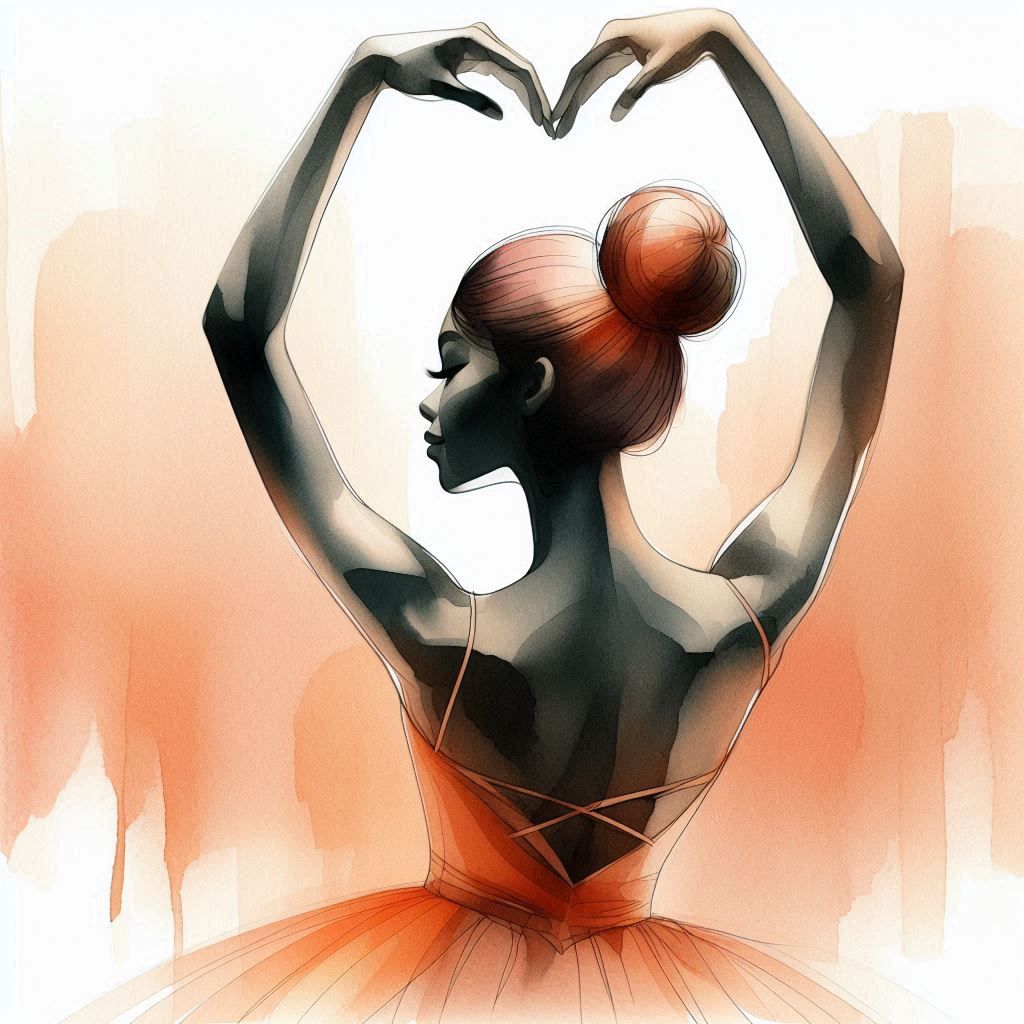 Ballerina and Love on the Eve of Valentine's Day