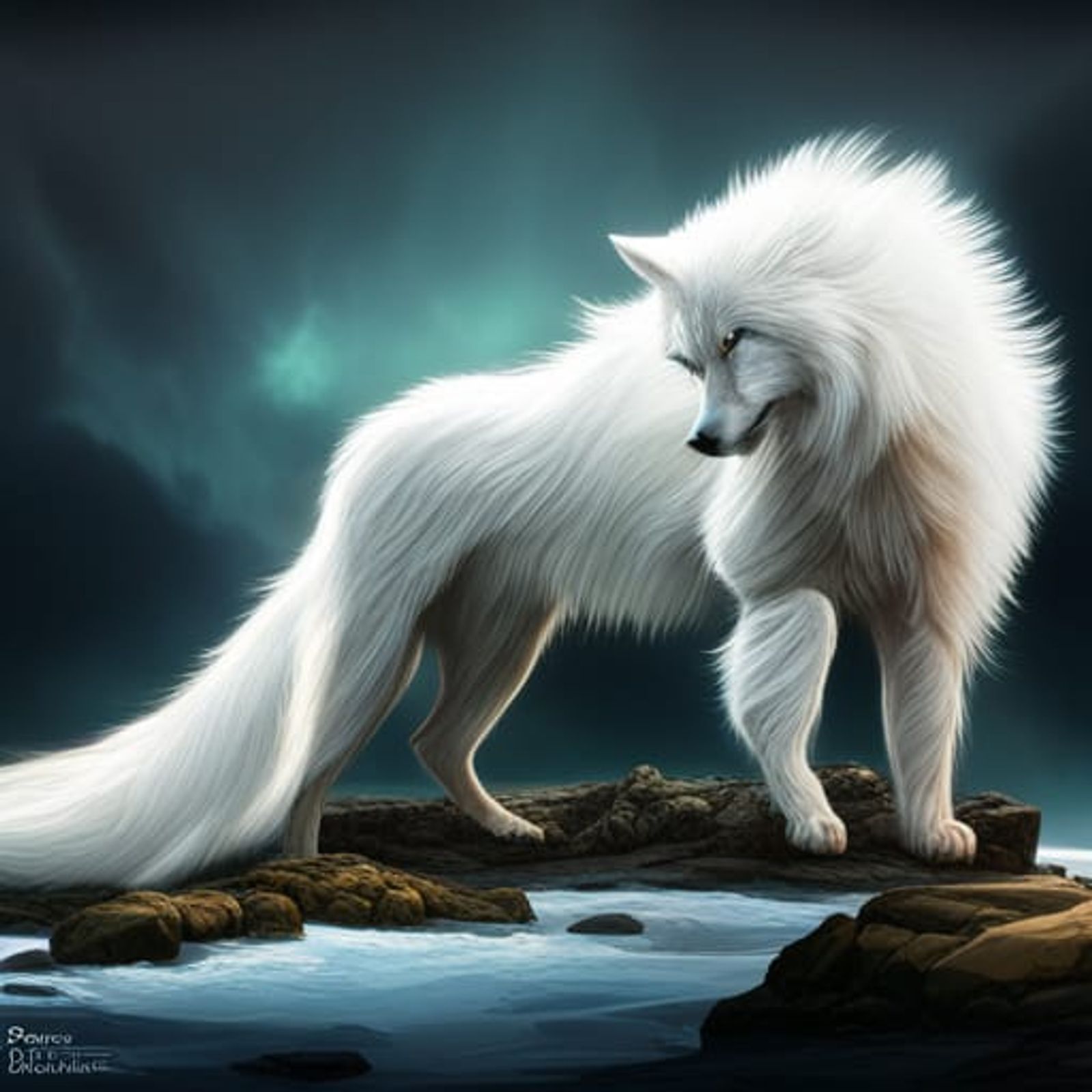 arctic fox painting