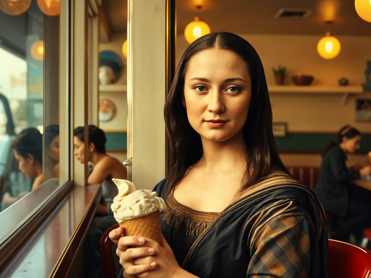 Mona Lisa having Ice Cream  by @United States Of Daan 