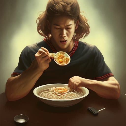 Aaron Judge eating Ramen