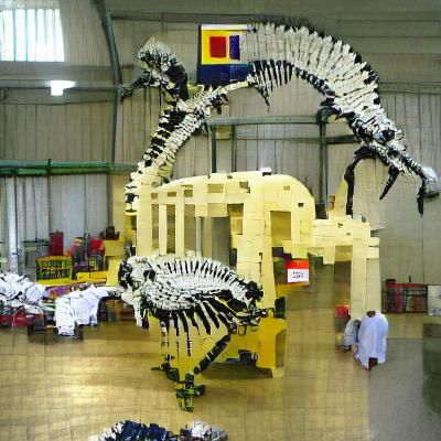 Large-scale Lego Dinosaur Skeleton