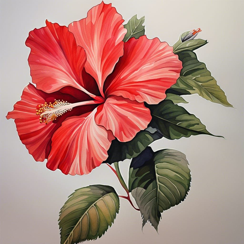 Red Hibiscus Love - AI Generated Artwork - NightCafe Creator