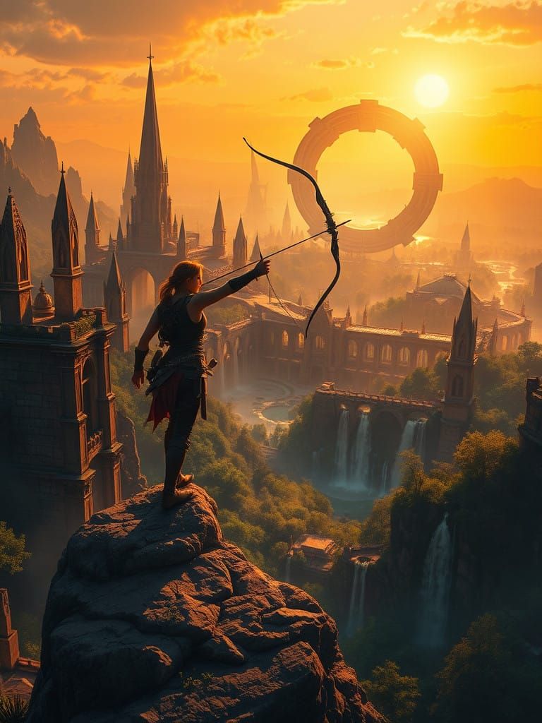 Ethereal Portal Beyond Ancient Ruins