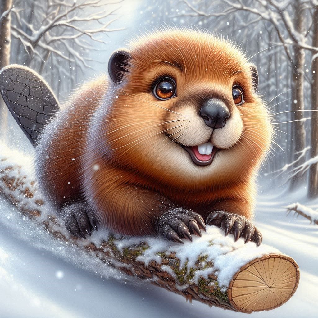 Beaver, Oh What fun is to ride on anything we can find!