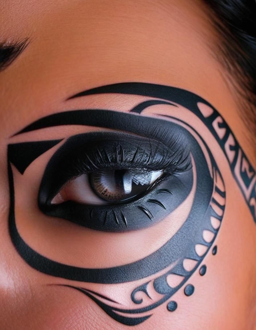 black Maori facial tattoo
