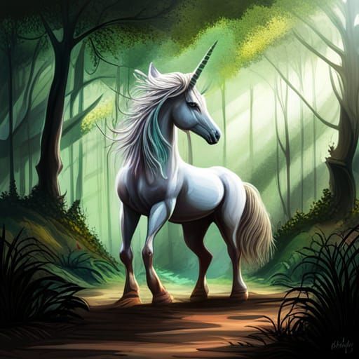 The Unicorn of the Forest - AI Generated Artwork - NightCafe Creator