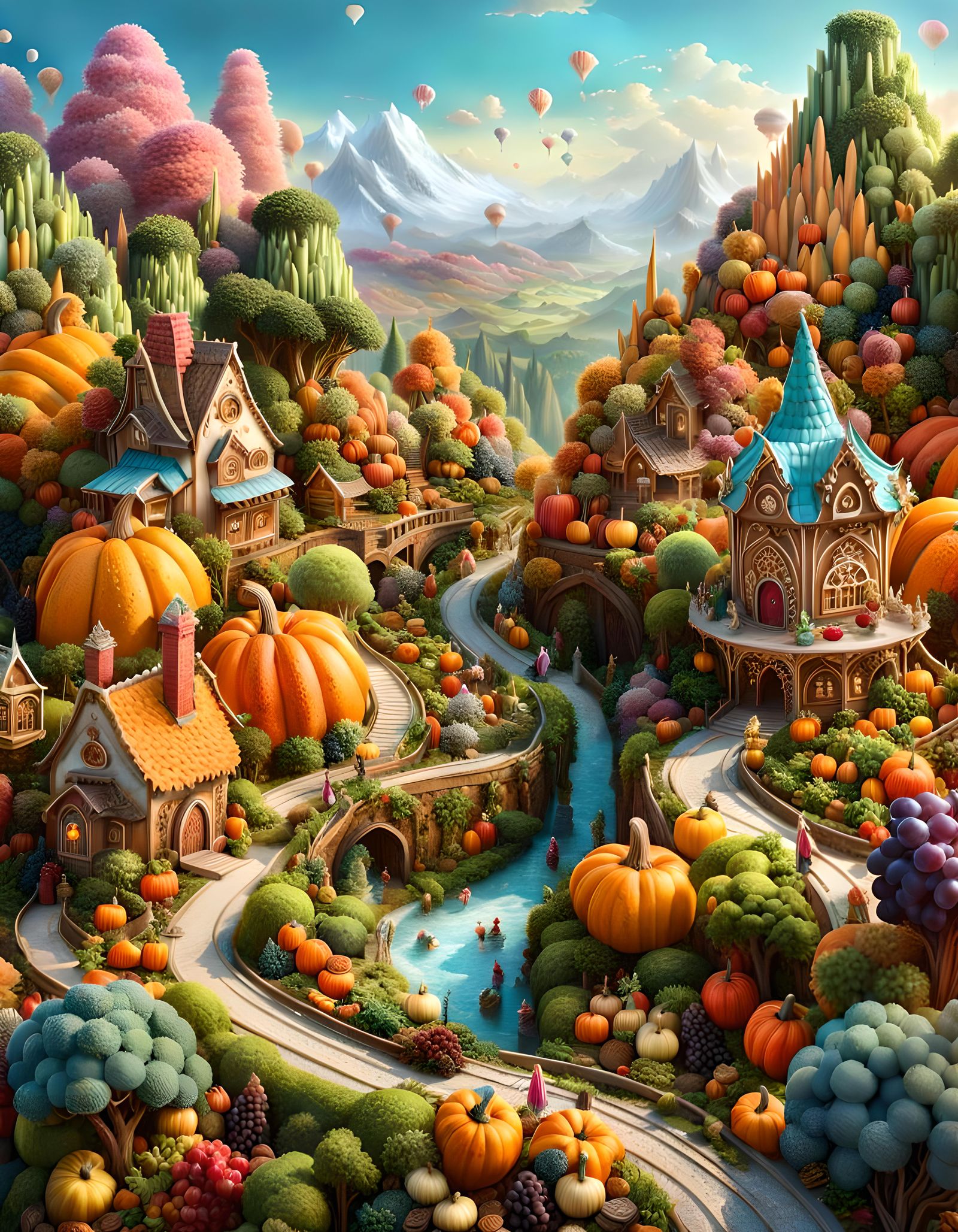 Gingerbread village in the healthy valley   by @undefined