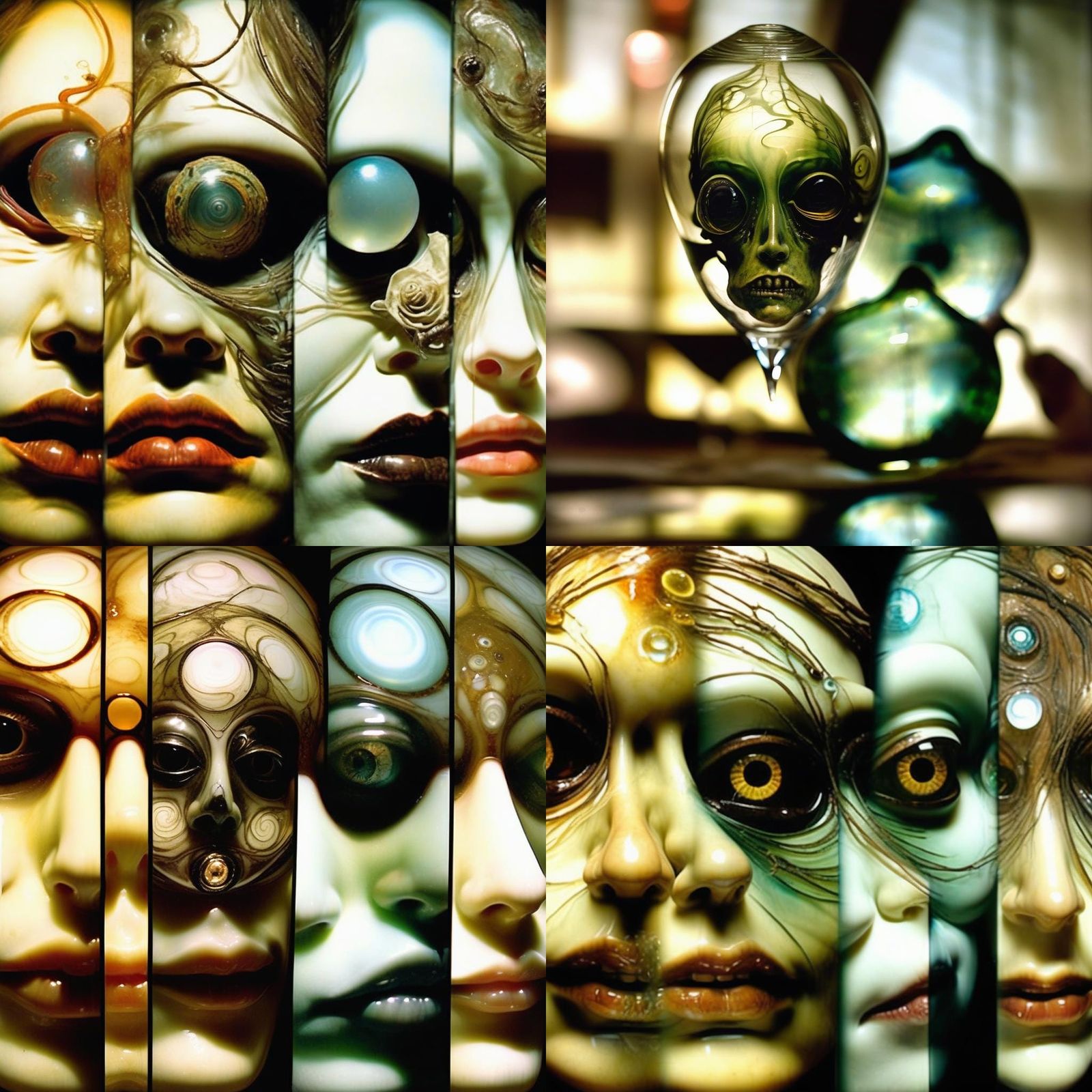 Abstract Fluid Dreamscape: Astral Projection in Glass