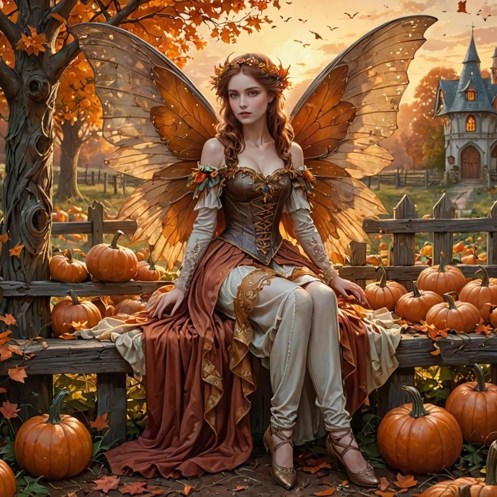 Victorian Era Pumpkin Fairy  by @NoBluffs